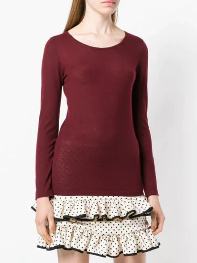 Shop N•peal Superfine Round Neck Top In Red