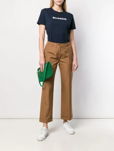 Shop Aspesi Cropped Straight-leg Trousers In Brown