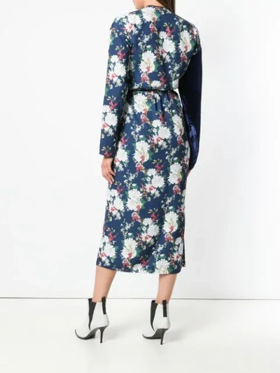 Shop Act N°1 Panelle Floral-print Dress In Blue