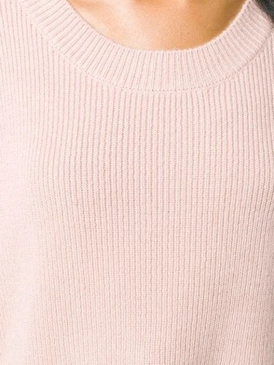 Shop Pinko Ribbed Slit Cuff Sweater In Pink
