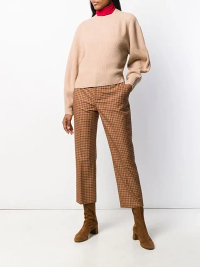 Shop Chloé Ribbed Knitted Jumper - Nude In Neutrals