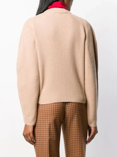 Shop Chloé Ribbed Knitted Jumper - Nude In Neutrals