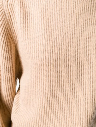 Shop Chloé Ribbed Knitted Jumper - Nude In Neutrals