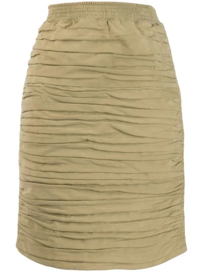 Shop Gucci Pleated Skirt - Neutrals
