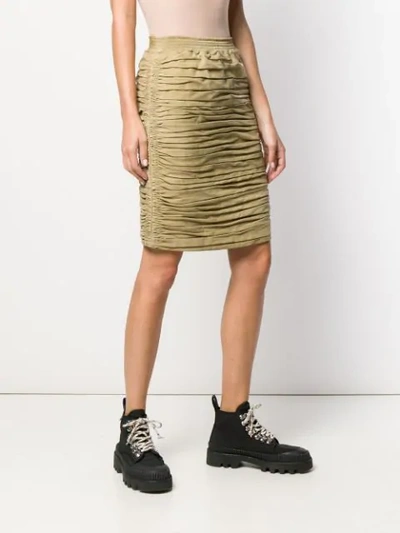 Shop Gucci Pleated Skirt - Neutrals