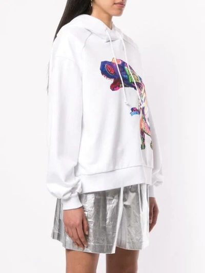 Shop Juunj Dinosaur Print Hoodie In White