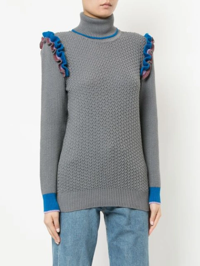 Shop Anna October Long Sleeve Knitted Jumper - Grey