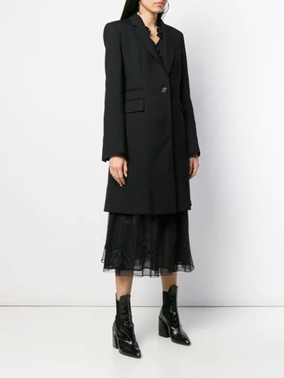 Shop Pinko Tailored Midi Coat In Black