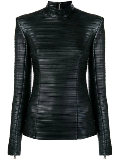 Shop Balmain Ribbed Top - Black