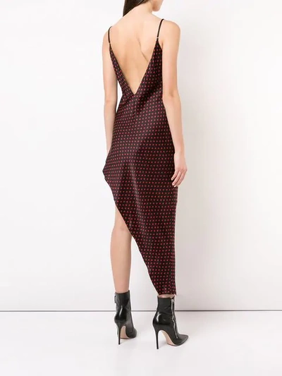 Shop Amiri Asymmetric Dot Dress In Black