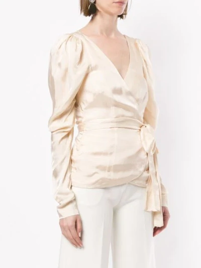 Shop Alice Mccall Blue Moon Wrap Blouse In Oyster