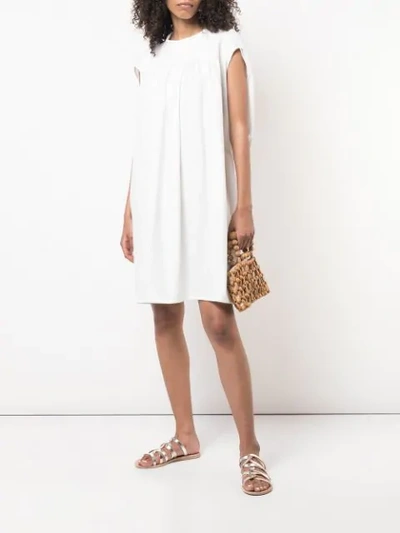 Shop Atlantique Ascoli Pleated Drape Dress In White