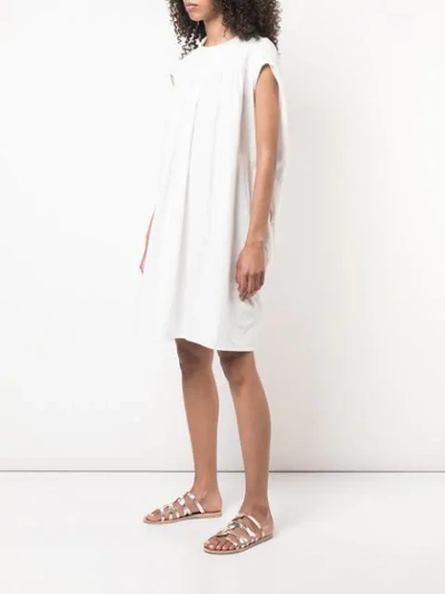 Shop Atlantique Ascoli Pleated Drape Dress In White