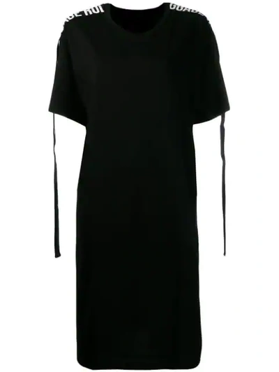 Shop Yohji Yamamoto T-shirtkleid Mit Besatzstreifen - Schwarz In Black