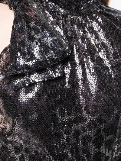 Shop Msgm Sequined One-shoulder Dress In Black