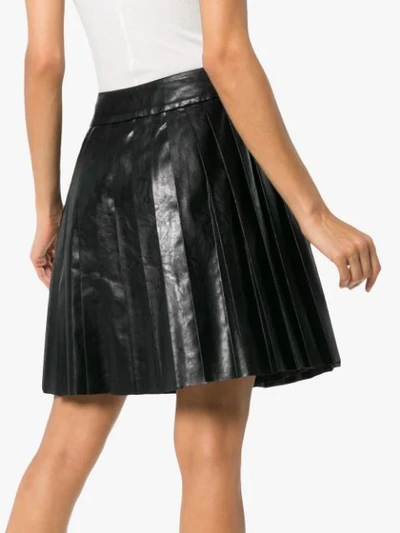 Shop We11 Done High Waisted Pleated Faux Leather Mini Skirt In Black