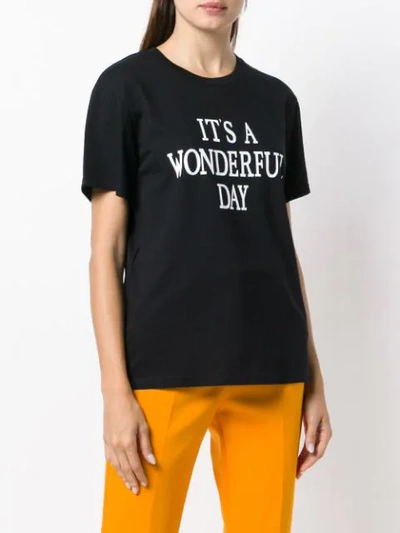Shop Alberta Ferretti It's A Wonderful Day T-shirt In Black
