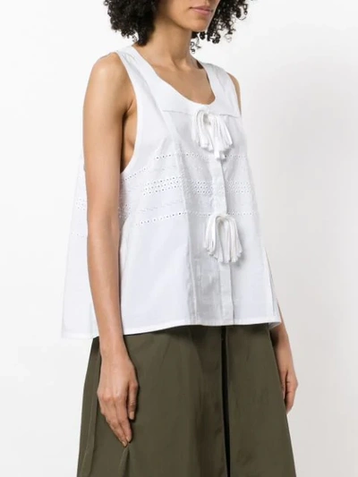 Shop Jw Anderson Broderie Anglaise Oversized Tank Top In White