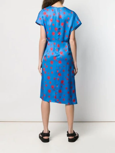 Shop Kenzo Rose Patterned Dress In Blue