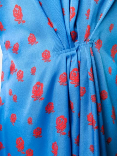 Shop Kenzo Rose Patterned Dress In Blue
