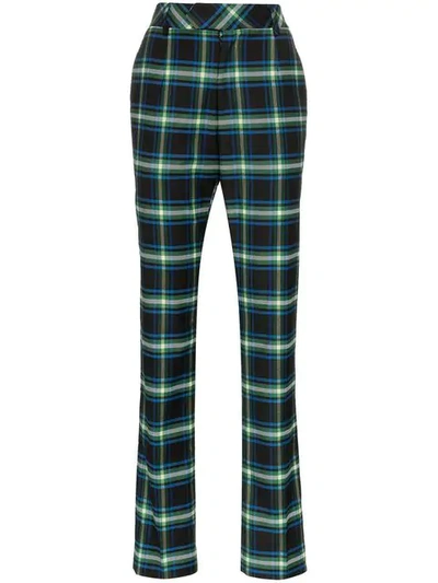 Shop Matthew Adams Dolan High-waisted Checked Trousers In Multicolor