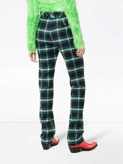 Shop Matthew Adams Dolan High-waisted Checked Trousers In Multicolor