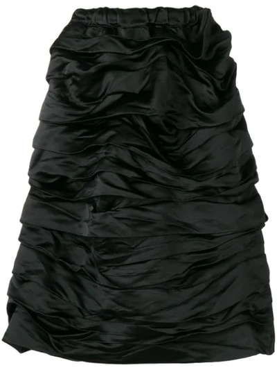 Shop Comme Des Garcons Girl Comme Des Garçons Girl Ruched Skirt - Black