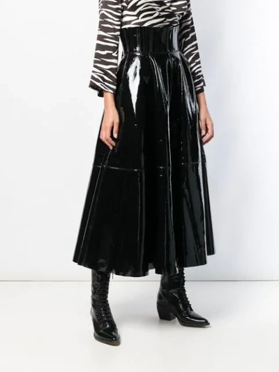 Shop Alex Perry Flared Midi Skirt In Black