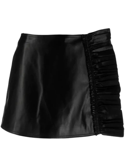 Shop Valentino Frill Trim Shorts In Black