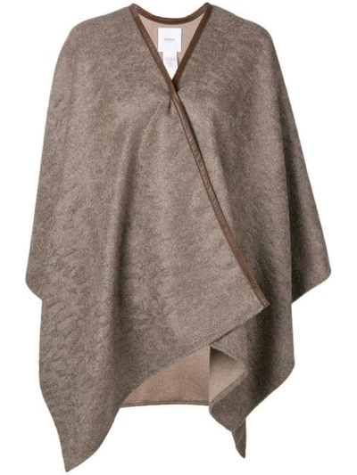 Shop Agnona Draped Cardi-coat In Neutrals