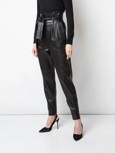 Shop Adam Lippes High-waisted Tapered Trousers In Black