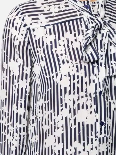 Shop Michael Michael Kors Floral-print Shirt Dress In Blue