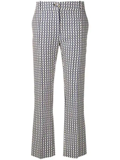 Shop Valentino Logo Print Trousers In Blue