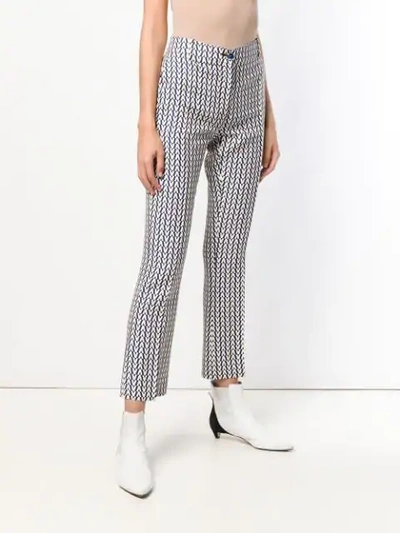 Shop Valentino Logo Print Trousers In Blue