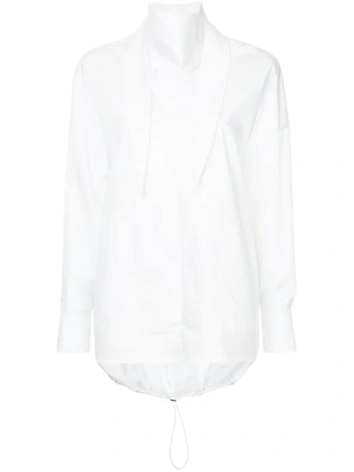 Shop Tibi Satin Poplin Bandana Tunic In White