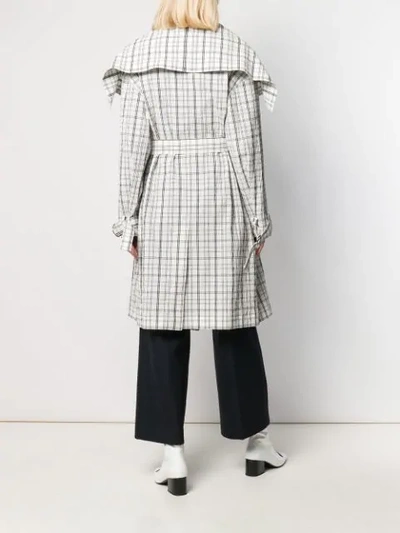 AALTO BELTED CHECKED COAT - 白色