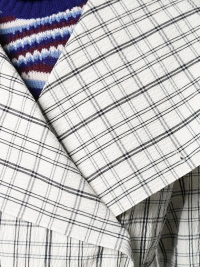Shop Aalto Belted Checked Coat In White