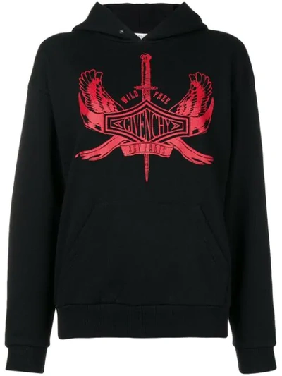 Shop Givenchy Hooded Sweatshirt In Black