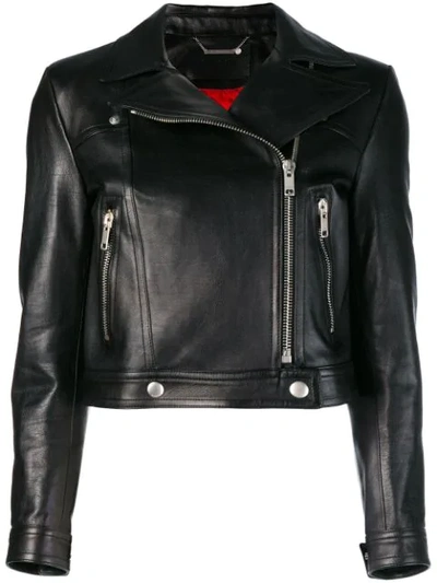 Shop Givenchy Cropped Biker Jacket - Black