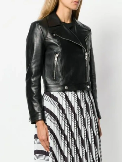 Shop Givenchy Cropped Biker Jacket - Black