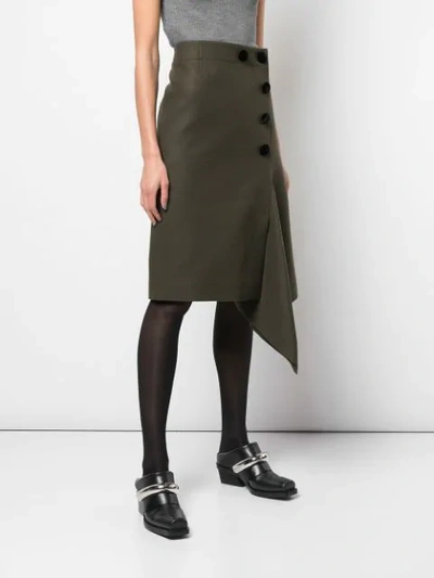 Shop Sacai A-line Midi Skirt In Green