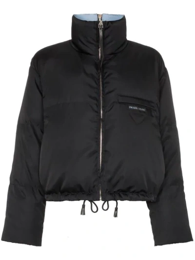 Shop Prada Zip-up Puffer Jacket In Black