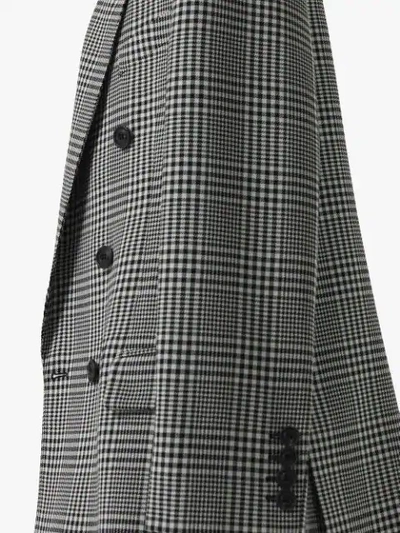 Shop Burberry Prince Of Wales Check Wool Oversized Jacket In Green