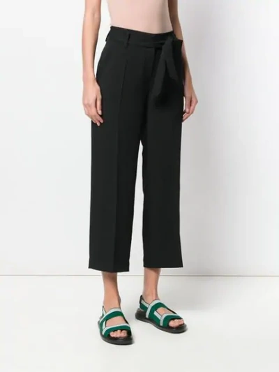 Shop Cambio Cropped Trousers In Black