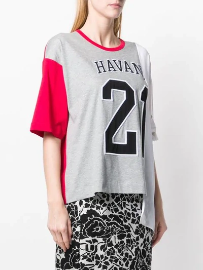 Shop N°21 Oversized Varsity Print T-shirt In Grey