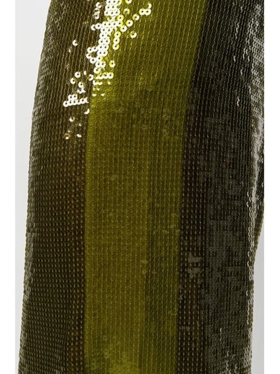 Shop Alberta Ferretti Sequin Embellished Track Pants In Green