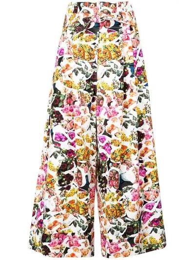 Shop Adam Lippes Printed Cropped Trousers In Multicolour