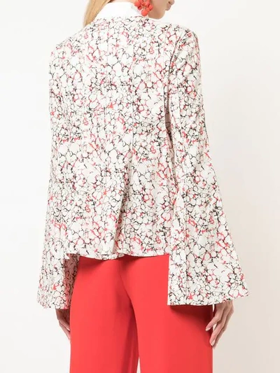 Shop Rosie Assoulin Printed Peplum Shirt In White