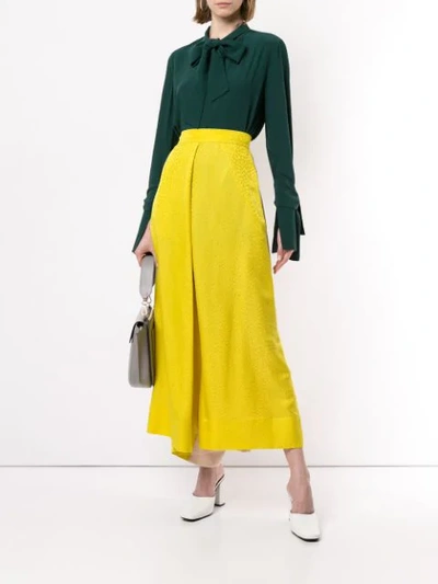 Shop Layeur High-waisted Trousers In Yellow