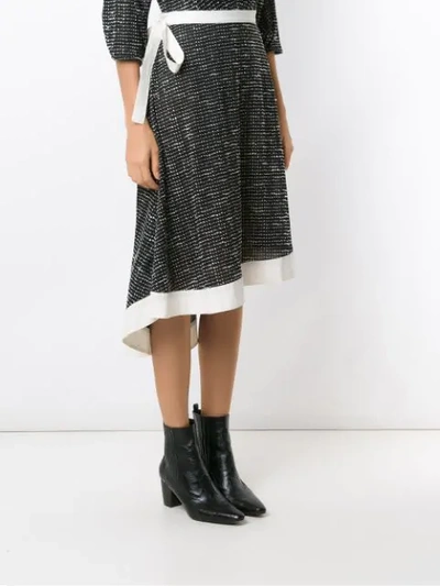 Shop Framed Bouclé Midi Skirt In Black